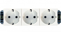 LEGRAND 077603 Модуль розетки 3х2К+3, 6М, немецкий стандарт (Schuko), проходной (в короб), с защитными шторками, Mosaic