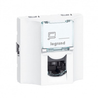 LEGRAND 078620 Модуль розетки компьютерной проходной RJ-45, кат. 5e, UTP, 2М, белый, Mosaic LEGRAND 078620 Модуль розетки компьютерной проходной RJ-45, кат. 5e, UTP, 2М, белый, Mosaic