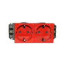 LEGRAND 077612 Модуль розетки 2х2К+3, 4М, немецкий стандарт (Schuko), проходной (в короб), красный, Mosaic