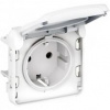 LEGRAND 069640 PLEXO Розетка 2К+З, нем.стандарт, с безвинтовыми зажимами, с крышкой в сборе, с лицевой панелью, белая