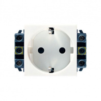 LEGRAND 077601 Модуль розетки 2К+3, 2М, немецкий стандарт (Schuko), проходной (в короб), с  защитными шторками, Mosaic