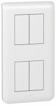 LEGRAND 078822 Декоративная рамка M45, 2Х2М, вертикальная установка, белая, Mosaic LEGRAND 078822 Декоративная рамка M45, 2Х2М, вертикальная установка, белая, Mosaic