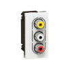 LEGRAND 079254 Модуль розетки аудио стерео видео 3 RCA, алюминий, Mosaic