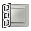 774467 Рамка 3 поста, вертик, бел/кристалл