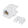 KJ-RJ45-Cat.5E-180 Вставка Keystone Jack RJ-45(8P8C), 180 градусов, категория 5e, Dual IDC  белая