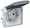 LEGRAND 069571 Модуль розетки 2К+3, с винтовыми зажимами, с лицевой панелью (для установки в коробки накл. монтажа), Plexo
