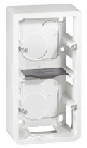LEGRAND 080282 Коробка для накладного монтажа, вертикальная, 2Х2М, глубина 40 мм, белая, Mosaic