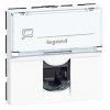 LEGRAND 076576 Модуль розетки компьютерной RJ-45, кат. 6A, 10GIGA, STP/FTP, 2М, белый, Mosaic